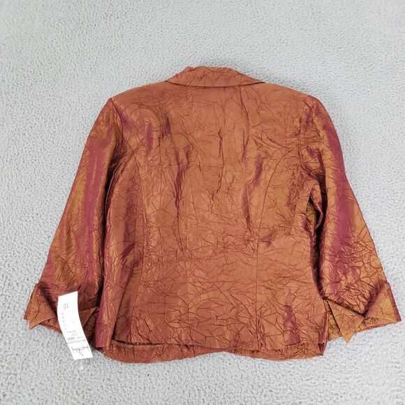 VINTAGE Joseph Ribkoff Jacket Womens 10 Orange Solid Casual Dress Suit‎ Coat New - Picture 8 of 11